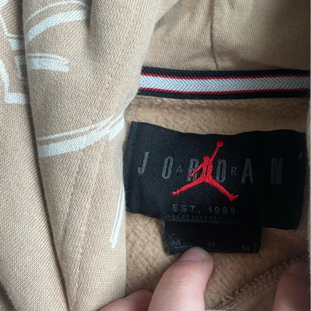 Air Jordan Essentials Flight All Over Print Men’s‎ Pullover Hoodie Khaki Size M